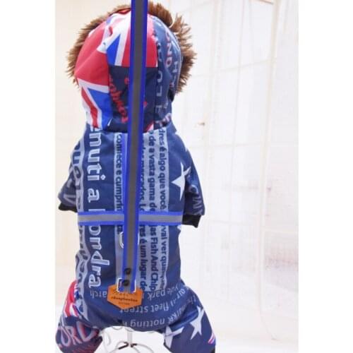 Autumn Winter Dog Thickened Four-legged Down Jacket With Traction Rope Super Warm Jackets Thicker Cotton Coat