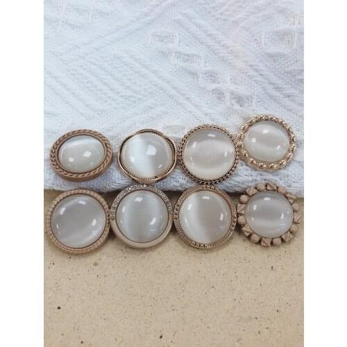 6pcs Metal Gold Decorative Buttons for Clothing Craft Needlework Sewing Dress Coat Pearl 25mm6pcs