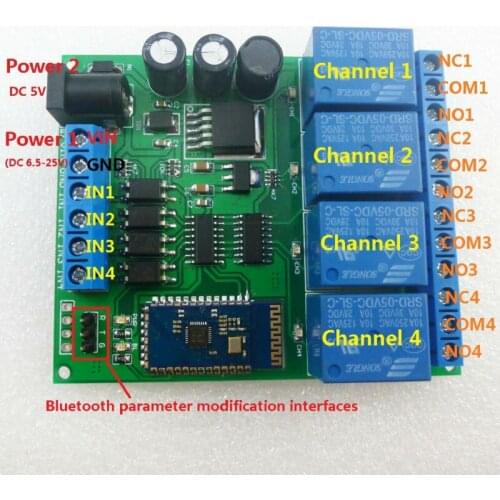 CE041 DC 5V 9V 12V 24V 4CH Relay Android app Wireless Remote Controller for Smart Home Motor LED Car Control System