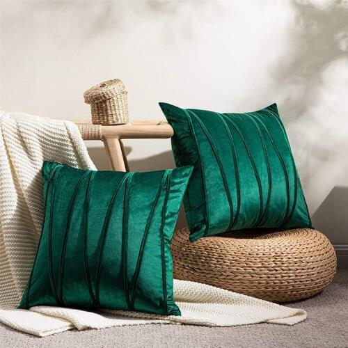 Luxury Velvet Cushion cover Emrald Green 45X45CM Nordic Decorative Pillow Case