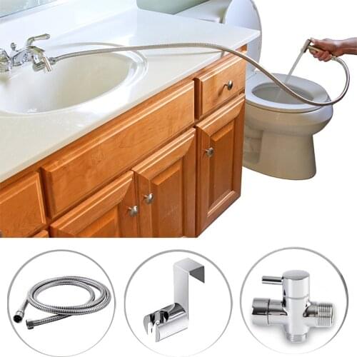 Wetips Steel Handheld Hygienic Shower Portable Toilet Water Sprayer Toilet Bidet Mixer Bidet Head Hygienic Shower Bidet Faucet