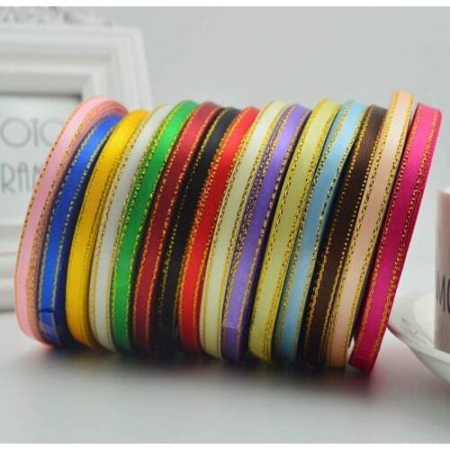 Silk Satin Gold Ribbon 6mm 25Yards 22 Meters DIY Handmade Craft Wedding Party Decoration Gift Wrapping Scrapbooking Supplies