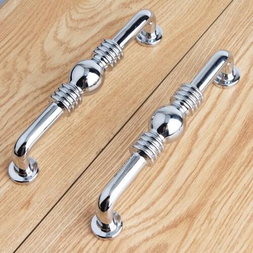 128mm modern simple chrome silver kitchen cabinet cupboard door handle 5" retro antique silver dresser drawer pull knob solid