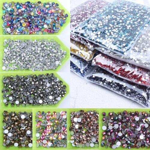 Flatback Crystal AB Non Hotfix Rhinestones SS4-SS30 Strass for Wedding Nails Art Decoration DIY 3D Jewelry Making