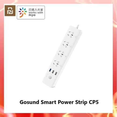 Xiaomi Gosund Smart Power Strip CP5 WIFI 4 Sockets 4 Individual Switches 3 USB 18W Fast Charging Extension Sockets For Mijia APP