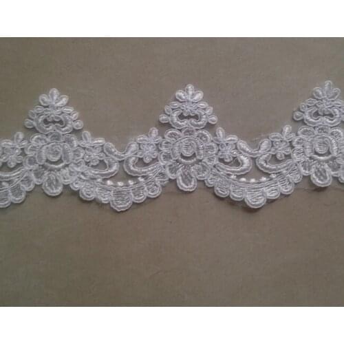 10 Meters/lot 10cm Width White Fabric Flower Venise Venice Embroidered Wedding Dress Lace Trim Applique Sewing Craft Wholesale