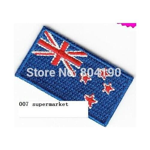 NEW ZEALAND COUNTRY FLAG Embroidered Iron on patches Badge Transfer 3.5cm*2.5cm EMBLEM Sew On Uniform SHOULDER