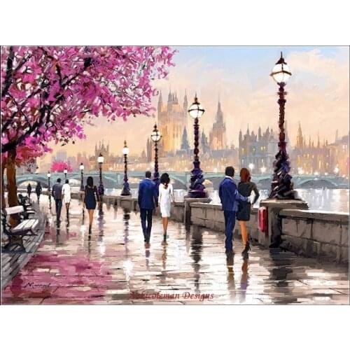 Needlework for embroidery DIY French DMC High Quality - Counted Cross Stitch Kits 14 ct Oil painting - Along the River