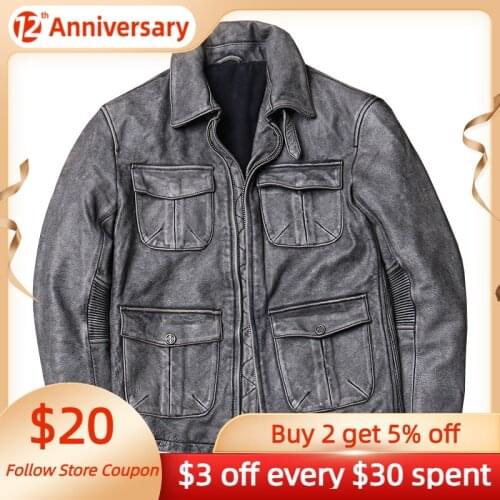 YELVIDSON Men's Leather Jackets