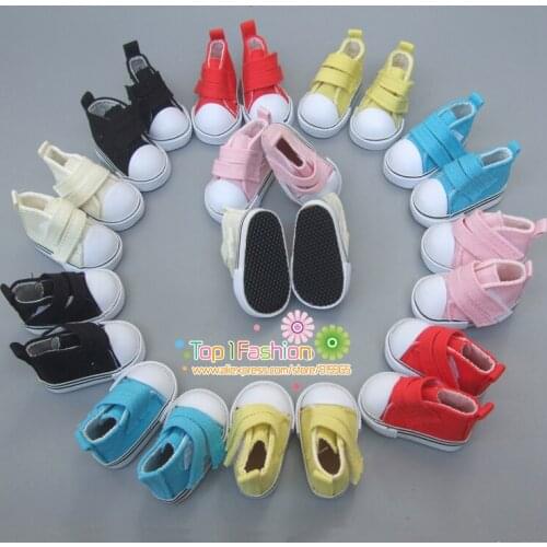 1 pair Assorted Colors 5cm Canvas Shoes For 1/6 BJD Doll Fashion Mini Toy Shoes Bjd Doll Shoes for handmade cloth Doll shoes
