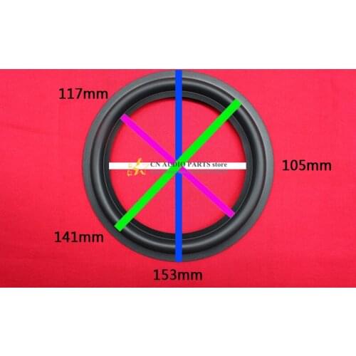 1 pcs 6.5 inch 6.5" repair woofer bass speakers rubber surrounds Lip inward for 1746A 105mm L1: 117mm L2: 141mm 153mm
