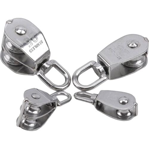 1pcs Stainless Steel Pulley M15/M25 Single Wheel Swivel Lifting Rope Pulley Set Bearing Lifting Wheel Tools
