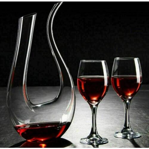 1500ml U Shaped Crystal Wine Decanter Harp Swan Decanter Wine Separator Clear Wine Aerator Glass Wine Decanter Bottle