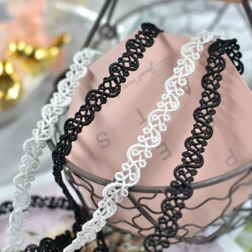 20Meters 9mm Lace Trim Ribbon Sewing Centipede White Black Tape for Clothing Costume Accessories DIY Appliques