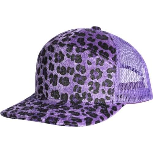 2021 New Style Simple Leopard Printing Women Fashion Horsetail Cap Baseball Hat Gridding Caps Adjustable Men Trucker Fishing Cap