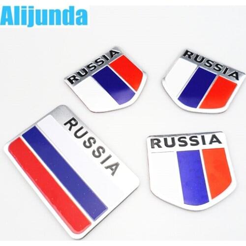 3D aluminum Russian flag car stickers accessories for Nissan Teana X-Trail Qashqai Livina Sylphy Tiida Sunny March Murano Geniss