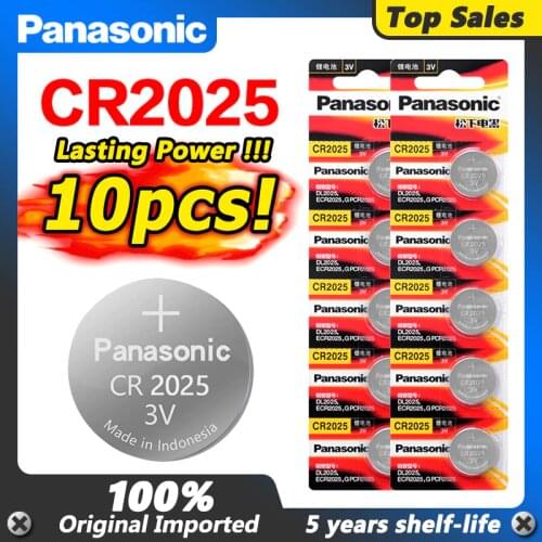 PANASONIC 10pcs original cr2025 CR 2025 ECR2025 BR2025 DL2025 KCR2025 LM2025 3v button battery coin battery for watch car toy