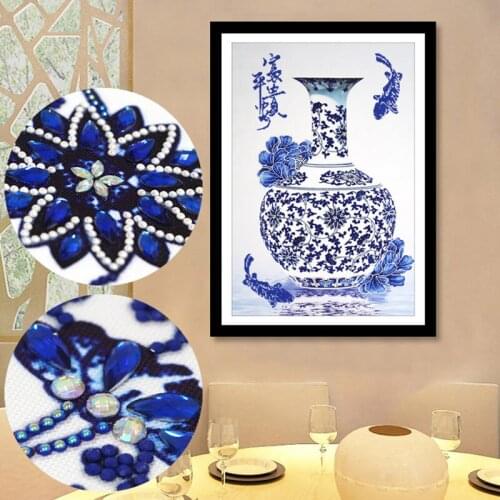Diamant painting 5d, vase Painting Wall Home Decoration, Cross Stitch Drill Crystal Rhinestone Embroidery Arts Craft Gift