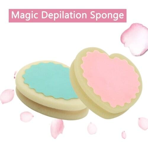 Y1UF Unisex Painless Depilation Sponge Soft Heart Round Water Drop Shaped Hair Remover Skin Care