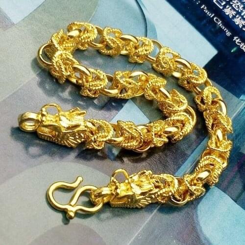 Personality Gold Plated Dragon Bracelet for Men Women Bracelet Motorcycle Party Domineering Bracelet Fashion Jewelry Party Gifts