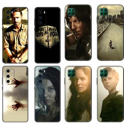 Black tpu Case For Huawei P30 Lite P30 Pro P40 Case For Huawei P40 LITE E P Smart 2020 Case Cover walking dead