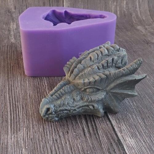 PRZY Cake Decorating Tool Candle Mold Silicone Soap Mold Clay Baking Tools Dragon Head Resin 3D Moulds Silicone Rubber 53 Radom