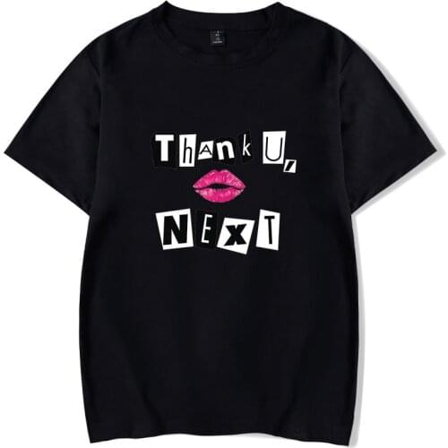 Ariana Grande Thank U Next Couple T Shirt Summer Fashion O-Neck Short Sleeves Cotton T-Shirts Harajuku Hip Hop Tee Shirt Femme