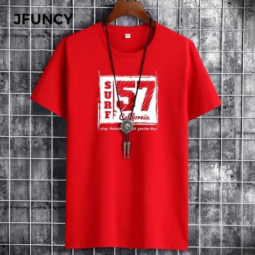 JFUNCY 2021 Summer Anime T-Shirt for Men Harajuku Graphic Oversized Loose Men Fashion Print Harajuku Clothing Top Tees