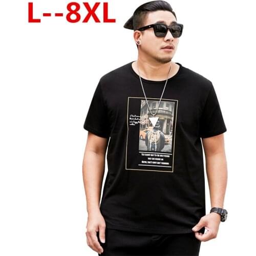 2020 NEW 8XL 7XL 6XL Elastic Mens T-Shirt O-Neck short Sleeve Men T Shirt For Male Big Size Cotton T Shirt Business Man Tees