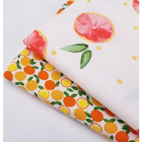 White Fruit Printed Cotton Fabric Pure Cotton Twill DIY Sewing Quiting Cloth Fabric Fat Quarters Material For Baby&Child