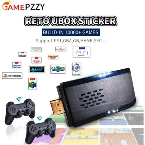 Video Game Consoles Built-in 10000+ Games Retro Game Console With Wireless Controller Video Games Stickers For PS1/GBA/MAME