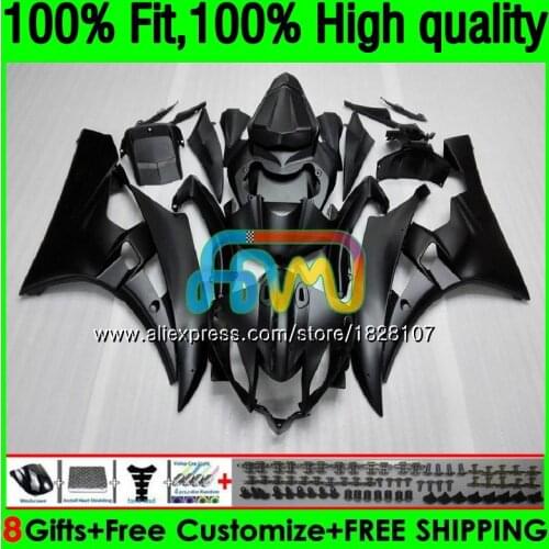 Injection For YAMAHA YZF R 6 YZF 600 YZF-600 YZFR6 06 07 Flat black 53BS.25 YZF R6 06-07 600CC YZF600 YZF-R6 2006 2007 Fairing