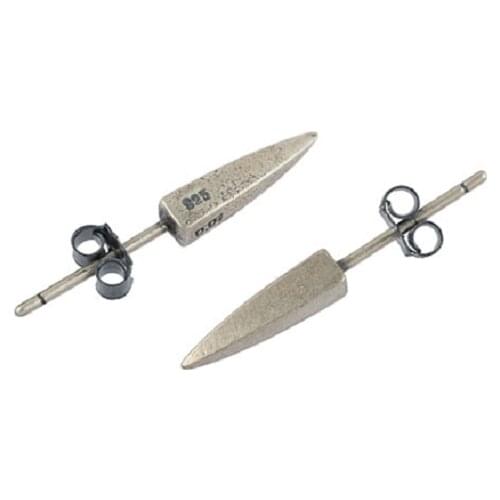 Personality Silver Color Pointed Cone Stud Earrings for Motorcycle Party Men Womens Punk Earrings Cool Earring Hip Hop Jewelry