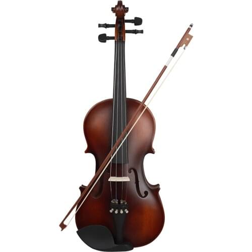 Retro Matte Violin 4/4 Solid Wood Natural Acoustic Violin Basswood Fiddle Professional Musical Instrument With Case for Beginner