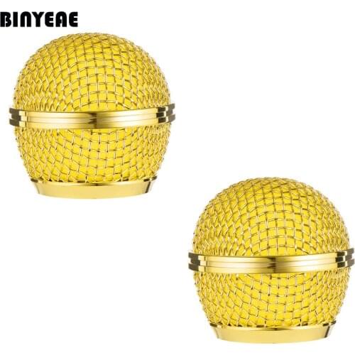 Mic Metal Grille Mesh for Shure SM58 SM58S SM58LC Wireless and Cardioid Wired Legendary Vocal Microphone Legendard, Gold