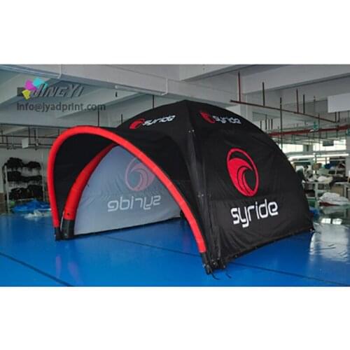 Custom Print Inflatable Tent Frame + Top + 3 Full wall + Front Roof (with Electric Pump, Ropes & Pegs, Sand Bag) + 2 Beach Flags