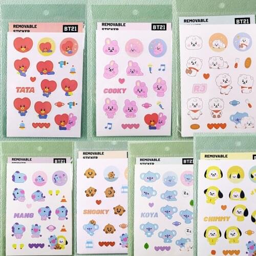 New Kawaii Cartoon Animals Sticker Decoration Diy Scrapbooking Stickers Stationery Kawaii Diary Label Kids Stationery gift