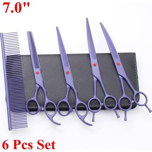 Pet Scissors 7" Cutting Curved Pet Grooming Scissors Professional Shears Salon Barber Dogs & Cats Hair Thinning Scissors 3102
