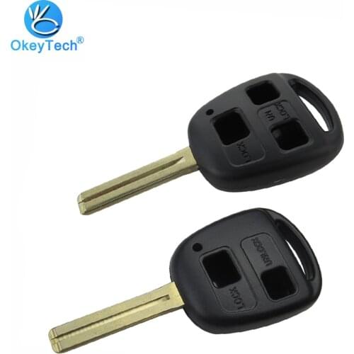 OkeyTech 2/3 Button Replacement Remote Car Key Shell Fob TOY48 Uncut Blade for Toyota Yaris Avalon Camry RAV4 Corolla Echo Lexus