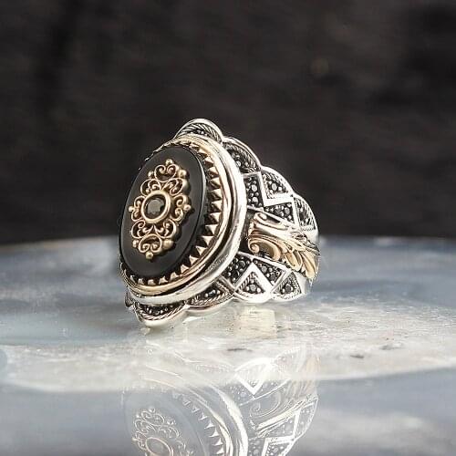 Onyx Gemstone 925 Sterling Silver Men 'S Ring