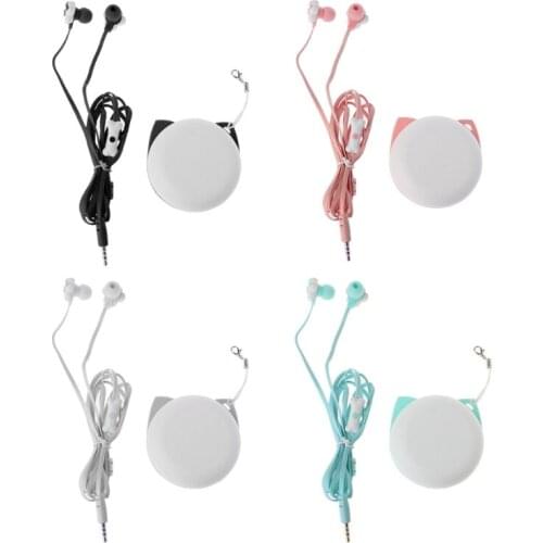 OOTDTY New Cute 3.5mm Stereo In-Ear Earphone Headphone Case With Mic For Girls Gift Small 2018