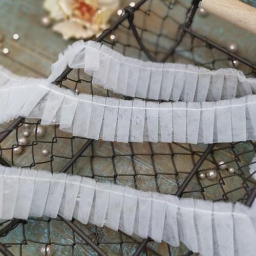 10 Yards Fairy Pleated Tulle Lace Trim, Illusion Ruffled Frill Trim For DIY Sewing Costume Apparel Wedding Decor Design