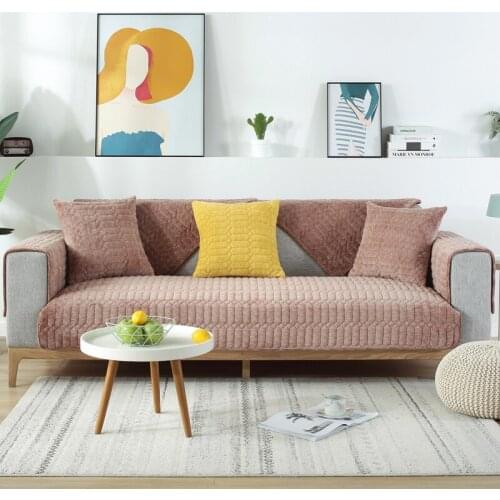 Plush sofa cushion fabric Nordic simple sofa cover back towel four seasons universal all-inclusive cushion winter