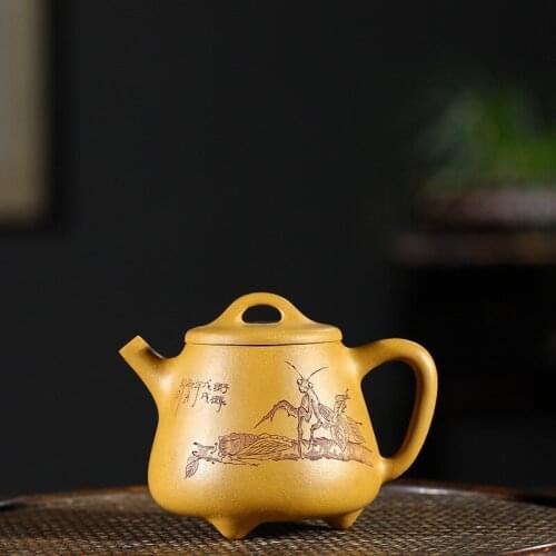 Is all hand-made raw ore gold section mud-high stone ladle pot tea-making and health-preserving Kungfu Teapot Tea Set