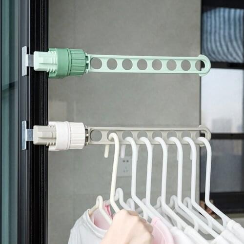 Window Frame Clothes Hanger Rail Portable Indoor Window 8-holes Drying Rack Multifunction Hanging Rack Clothes Horse Shoe Racks
