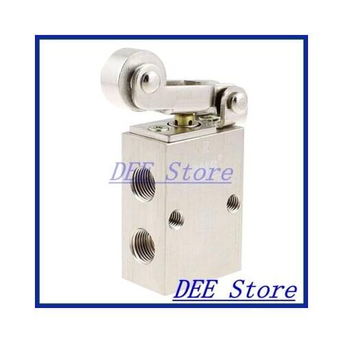 S3R-06 2 Position 3 Port Pneumatic Air Mechanical Valve Silver Tone