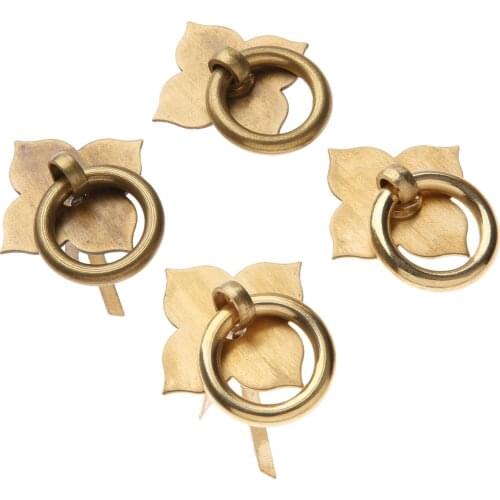 1pc Cabinet Box Handles Pulls Vintage Wooden Jewelry Box Pull Knobs Door Ring Furniture 48*43mm