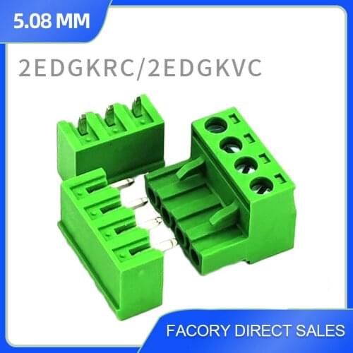 CIXIYCX 2-12Pin 2EDG5.08 PCB Plug-in Terminal Female Wiring Connector Straight Pin Socket Seal 5.08mm Spacing Terminal Block