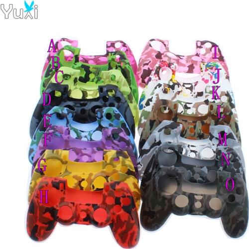 YuXi Camouflage Rubber Gel Silicone Cover Skin Case for Sony PlayStation Dualshock 4 PS4 DS4 Pro Slim Controller