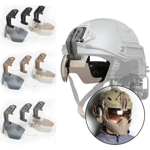 Tactical Helmet Visor Goggle Anti-Fog Lens Compatible w/ Wilcox L4 series shroud Locked-in Fixed Arm Visor For Airsoft War Game